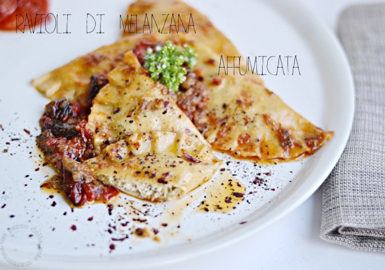 Ravioli with smoked aubergine