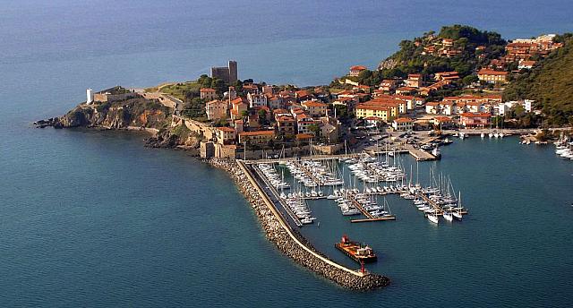 A view of Talamone and its harbor