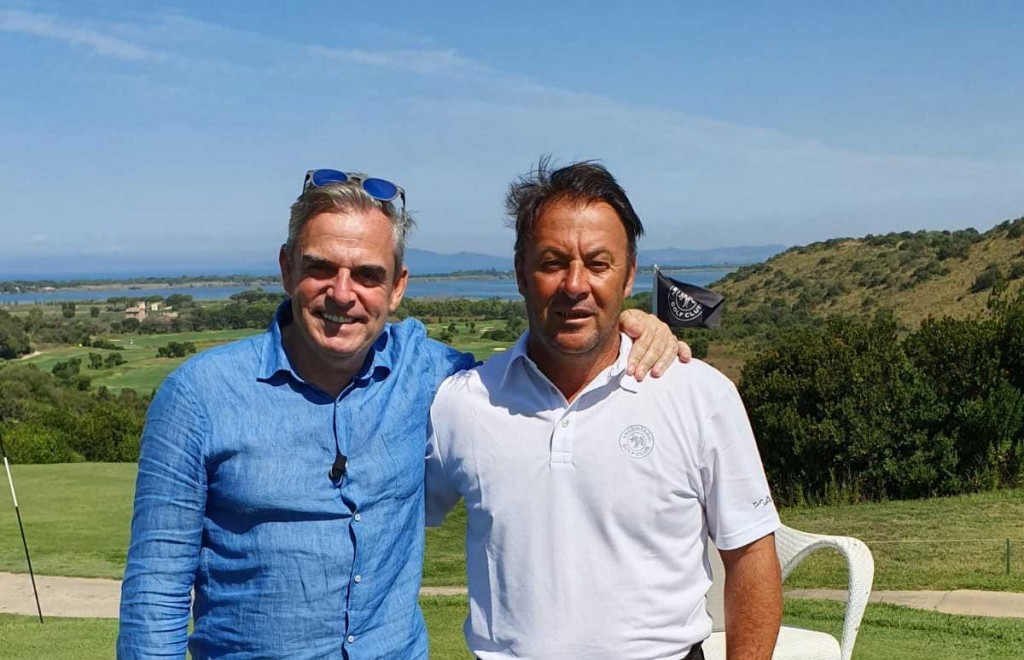 Paul McGinley with Italian pro Emanuele Canonica, winner of the 2005 Johnnie Walker Championship at Gleneagles
