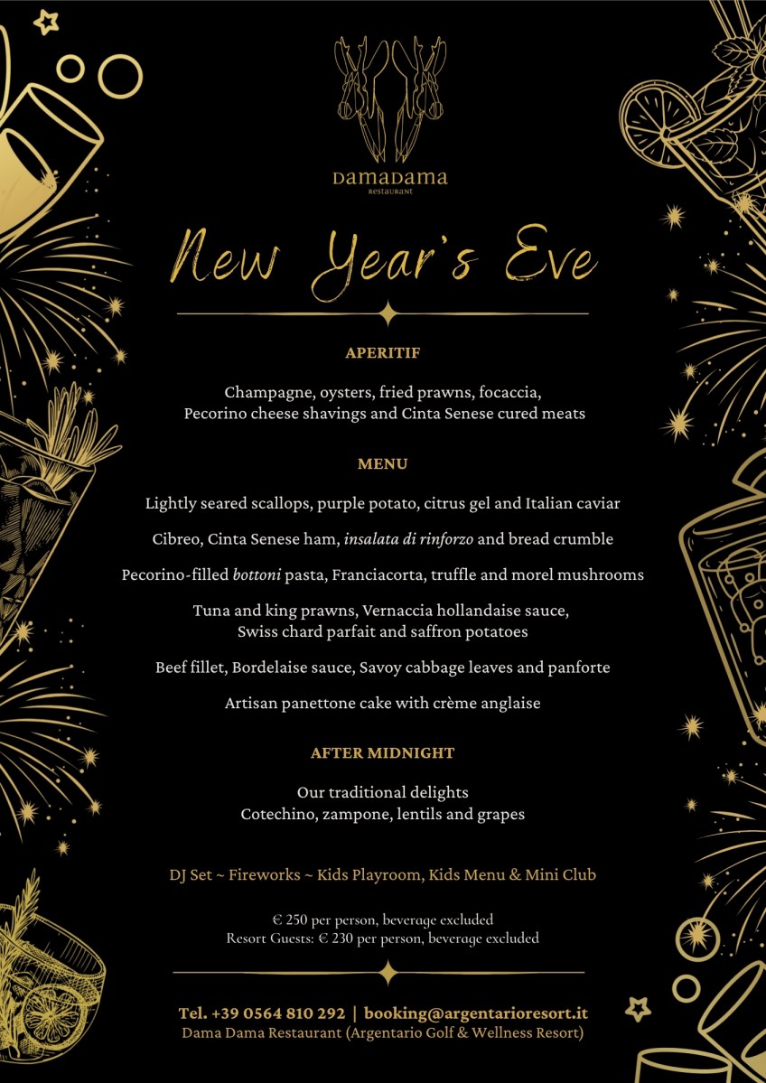 new years eve dinner in porto ercole argentario
